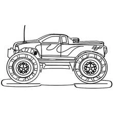 Coloriage Camion Monstre avec flammes peintes