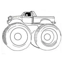 Coloriage Camion Monstre aux roues géantes