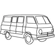 Coloriage Camionnette rétro avec vitres latérales