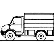 Coloriage Camionnette de livraison à caisse fermée