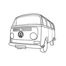 Coloriage Camionnette vue de face style hippie