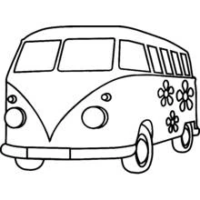 Coloriage Camionnette avec des décorations florales