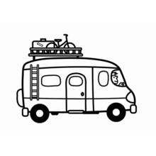 Coloriage Camionnette aménagée pour un road trip