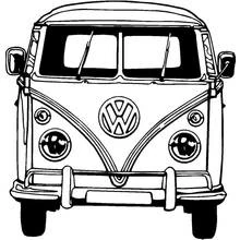 Coloriage Camionnette Volkswagen vue de face