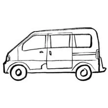Coloriage Camionnette vue de profil