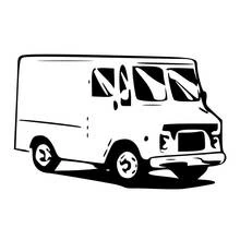 Coloriage Camionnette de livraison aux traits épais