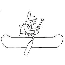 Coloriage Canot avec un homme qui rame