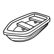 Coloriage Chaloupe avec deux bancs de rame