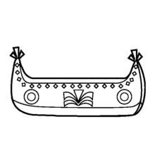 Coloriage Canot orné de motifs tribaux