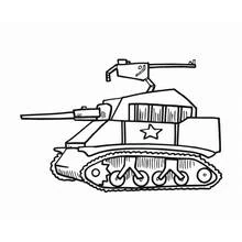 Coloriage Char militaire avec étoile