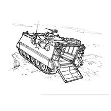 Coloriage Char M113 avec sa rampe ouverte