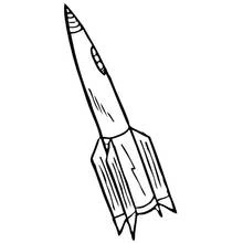 Coloriage Fusée en plein vol avec ailerons