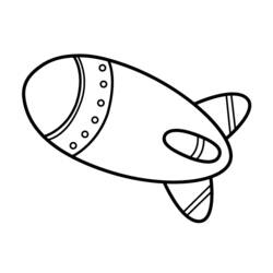 Coloriage Fusée flottant dans l'espace