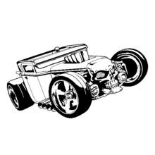 Coloriage Hot Wheels voiture customisée avec avant en crâne