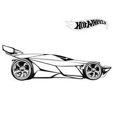 Coloriage Hot Wheels voiture de course avec aileron arrière