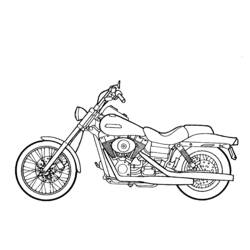 Coloriage Moto chopper vue de profil