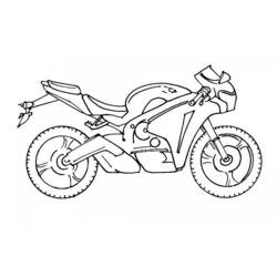 Coloriage Moto de sport à phare et fourche détaillés
