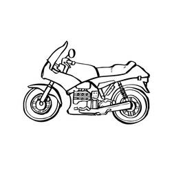 Coloriage Moto vue de profil sur fond blanc