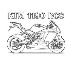 Coloriage Moto KTM 1190 RC8 sportive