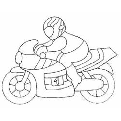 Coloriage Moto de course avec pilote casqué et numéro 41