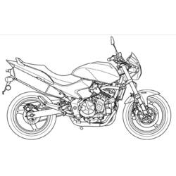 Coloriage Moto sportive avec moteur détaillé