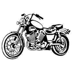 Coloriage Moto classique avec moteur détaillé