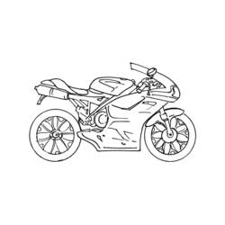 Coloriage Moto aérodynamique à deux roues rayées