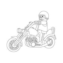 Coloriage Moto conduite par un personnage Playmobil
