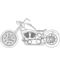 Coloriage Moto chopper avec longue fourche avant