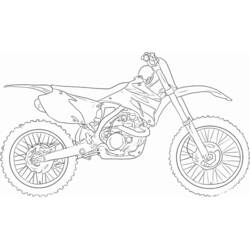 Coloriage Moto de motocross vue de profil