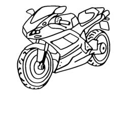 Coloriage Moto sportive vue de profil