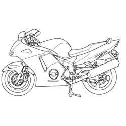 Coloriage Moto de sport vue de profil