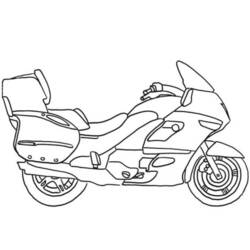 Coloriage Moto de tourisme avec valises latérales