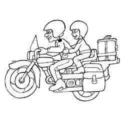 Coloriage Couple sur une moto de tourisme