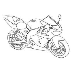 Coloriage Moto de sport vue de trois quarts