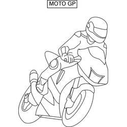 Coloriage Moto de course en pleine inclinaison
