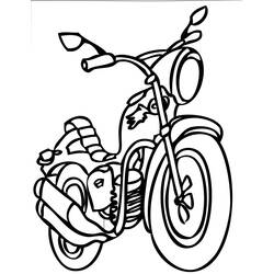 Coloriage Moto classique avec gros phare avant
