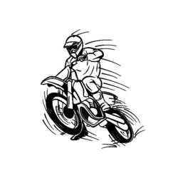 Coloriage Motocross pilote lancé à pleine vitesse