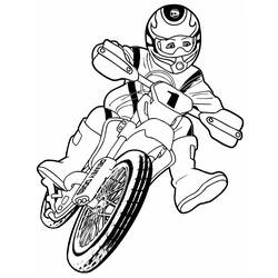 Coloriage Motocross pilote penché dans un virage