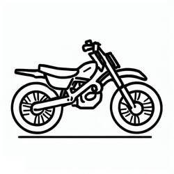 Coloriage Motocross sur ligne de sol, selle surélevée