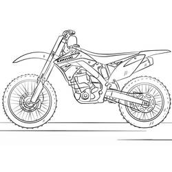 Coloriage Motocross Kawasaki vu de profil