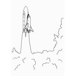 Coloriage Navette spatiale au décollage