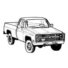 Coloriage Pick-up classique vu de face en légère perspective