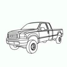 Coloriage Pick-up vu de trois quarts avant