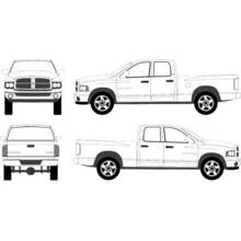 Coloriage Pick-up Dodge Ram vu sous quatre angles