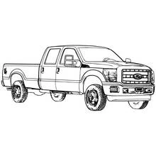 Coloriage Pick-up Ford à double cabine