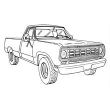 Coloriage Pick-up avec longue benne de chargement