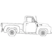 Coloriage Pick-up Ford ancien vu de profil