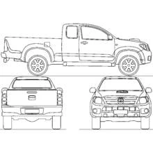 Coloriage Pick-up de côté, de dos et de face