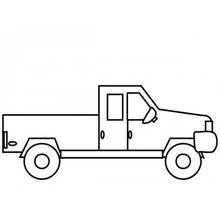 Coloriage Pick-up bicolore, cabine vitrée et benne